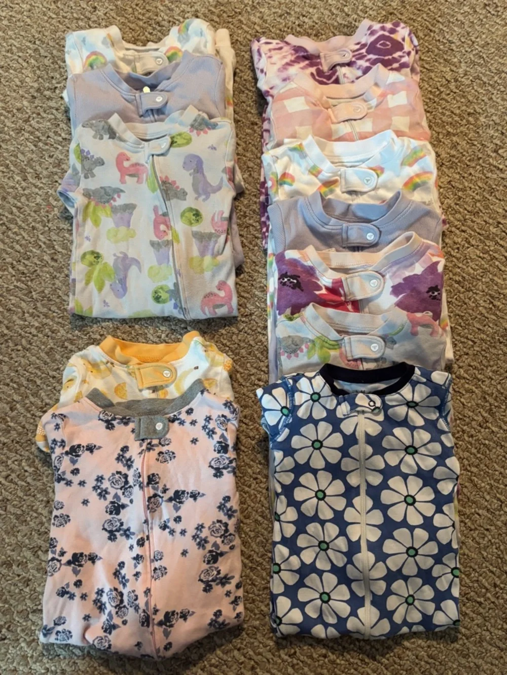 Lot of 11 Burt’s Bees + 1 Primary sleep & plays (various sizes) - Picture 1 of 7